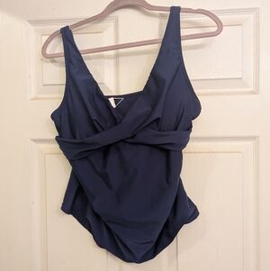 Navy Blue Twist Front Tankini Sz XL